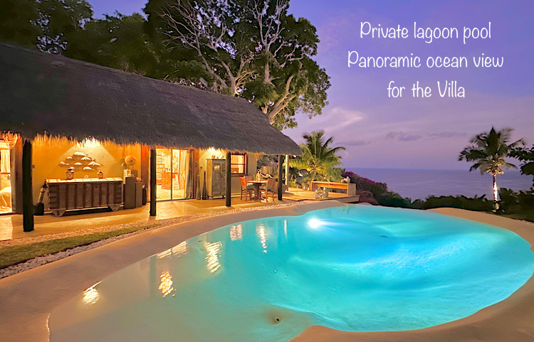 Luxurious villa room with panoramic see view Seychelles